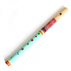 Dřevěná flétna malovaná - 1 ks