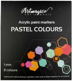 Akrylové fixy SMART s jemným hrotem - pastelové 8 barev