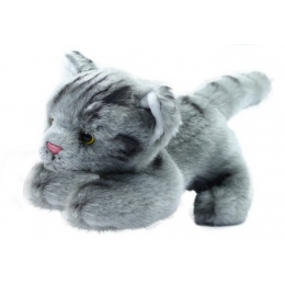 Plyšová kočka šedá mourovatá - 0 ks
