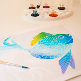 Akvarelové malování - Ryby