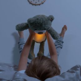Plyšový medvídek Brody - trenér spánku s melodiemi a světlem - modrý