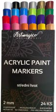 Artmagico Akrylové fixy Střední hrot 2 mm - 24 barev