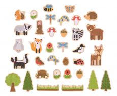 Dřevěné magnetky Lesní zvířátka - 1 ks