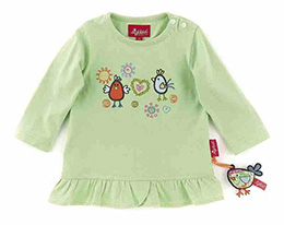 Šťastný ptáček, dětské triko zelené, dlouhý rukáv, vel. 074 - 0 ks