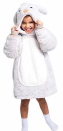 Noxxiez Hřejivá televizní mikinová deka s kapucí pro děti 3-6 let - Králík