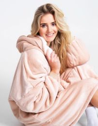 Hřejivá televizní mikinová deka s kapucí pro teenagery a dospělé - Béžová