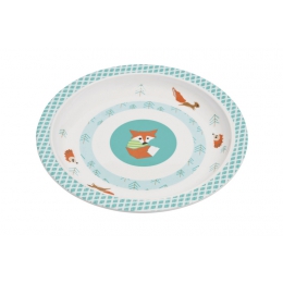 Melaminový protiskluzový talíř pro děti Little tree fox - 0 ks