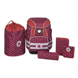 Školní batoh - aktovka s příslušenstvím School Set Dottie red - 0 ks