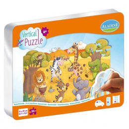 Vertikální okenní puzzle Veselé safari - 1 0