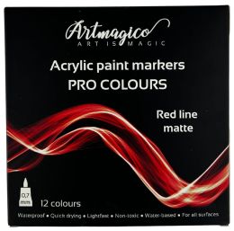 Akrylové fixy PRO LINE Red