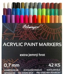 Akrylové fixy Extra jemný hrot 0,7 mm - 42 barev - 0 ks