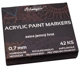 Akrylové fixy Extra jemný hrot 0,7 mm - 42 barev