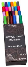 Artmagico Akrylové fixy Extra jemný hrot 0,7 mm - 24 barev