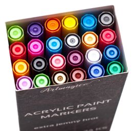 Akrylové fixy Extra jemný hrot 0,7 mm - 24 barev
