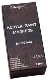 Akrylové fixy Jemný hrot 1 mm - 24 barev