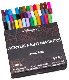 Akrylové fixy Jemný hrot 1 mm - 42 barev