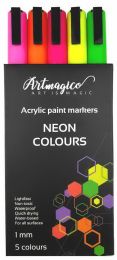 Artmagico Akrylové fixy SMART s jemným hrotem - neonové 5 barev