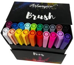 Artmagico Akrylové fixy BRUSH PENS - 20 barev