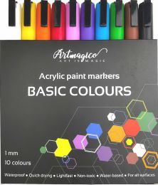 Artmagico Akrylové fixy SMART s jemným hrotem - 10 barev