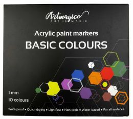 Akrylové fixy SMART s jemným hrotem - 10 barev