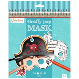 Karnevalové masky k vymalování pro kluky - 1 ks