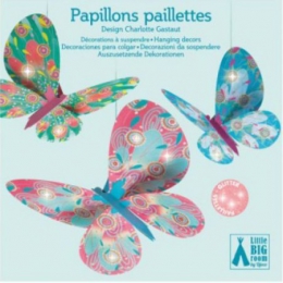 Papírové tvoření - dekorace k zavěšení Třpytiví létající motýlci - 0 ks