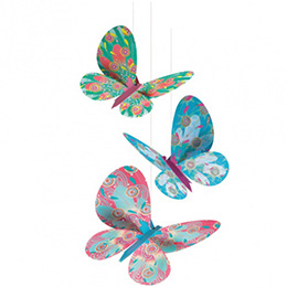 Papírové tvoření - dekorace k zavěšení Třpytiví létající motýlci