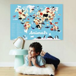 Naučný samolepkový plakát Zvířata světa