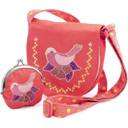 Dětská kabelka a peněženka Růžová holubice - 0 ks