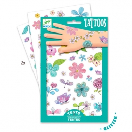 Dětské tetování Květiny, třpytivé - 0 ks