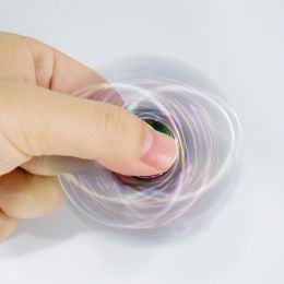 Fidget Spinner kovový se vzorem - antistresová hračka - duhový