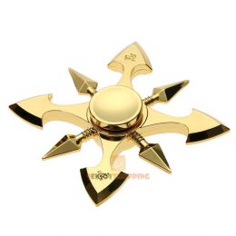 Fidget Spinner osmiramenný - antistresová hračka - kovový, zlatý - 1 ks