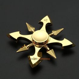 Fidget Spinner osmiramenný - antistresová hračka - kovový, zlatý