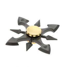 Fidget Spinner osmiramenný - antistresová hračka - kovový, šedo-zlatý