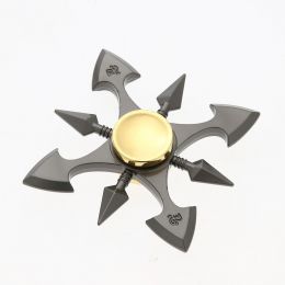 Fidget Spinner osmiramenný - antistresová hračka - kovový, šedo-zlatý