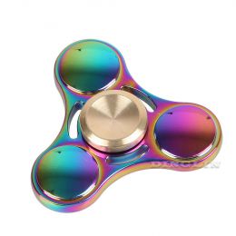 Fidget Spinner kovový hladký - antistresová hračka - duhový