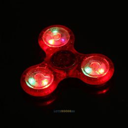 Fidget Spinner LED - antistresová hračka - třpytivý červený