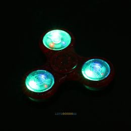 Fidget Spinner LED - antistresová hračka - třpytivý červený