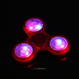 Fidget Spinner LED - antistresová hračka - třpytivý červený