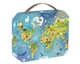 Puzzle Mapa světa v kufříku - 100 dílků - 0 ks