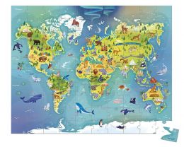Puzzle Mapa světa v kufříku - 100 dílků