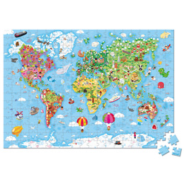 Puzzle Mapa světa v kufříku