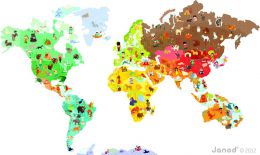 Magnetická samolepící dekorace Mapa světa - 0 ks