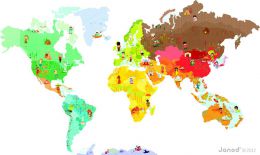 Magnetická samolepící dekorace Mapa světa