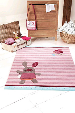 Dětský koberec 3 Happy Friends Stripes SK-3349-01