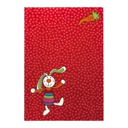 Dětský koberec Rainbow Rabbit 1 SK-0523-02 červený - 1 ks