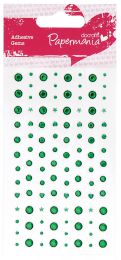 Třpytivé samolepící kamínky - zelené - 1 ks