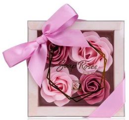 Mýdlové květy růže v dárkové krabičce, 4 ks růží