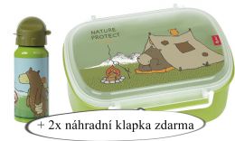 Svačinový set - láhev a krabička Forest Grizzly + dárek - 1 ks