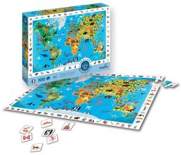 Vyhledávací puzzle Mapa světa se zvířaty - 0 ks